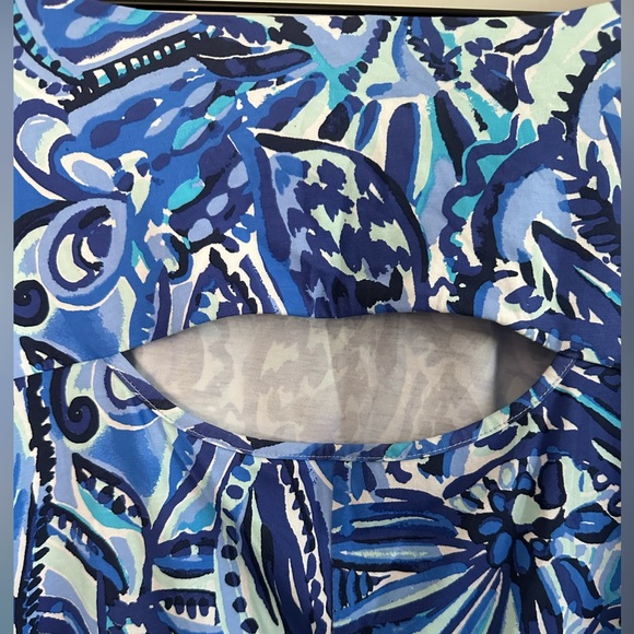 NWT Lilly Pulitzer Holee Cotton 3/4 Sleeve Iris Blue and White Print XL - Picture 7 of 9